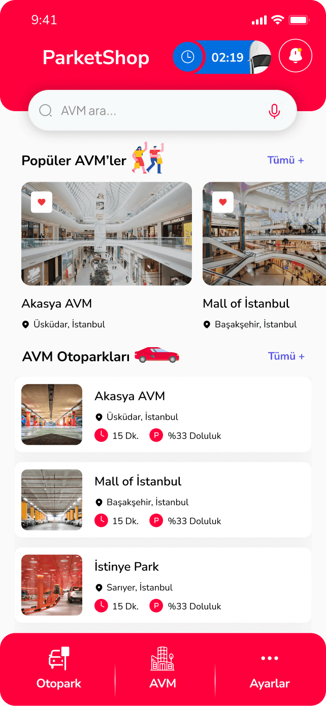 ParketShop ana ekranı