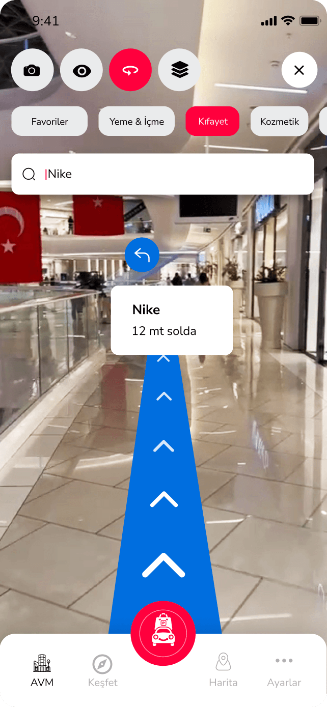 ParketShop AVM gezinti canlı görünüm ekranı